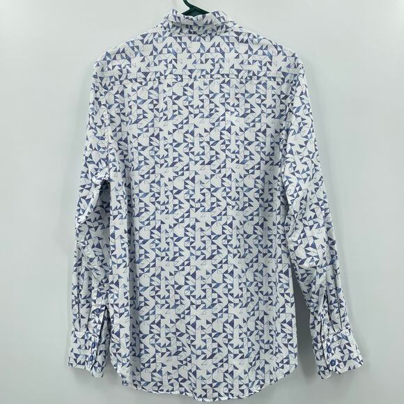 Robert Graham Men's Clarksville Long Sleeve Shirt, Button Down Geo Pattern Sz. L - Picture 2 of 10